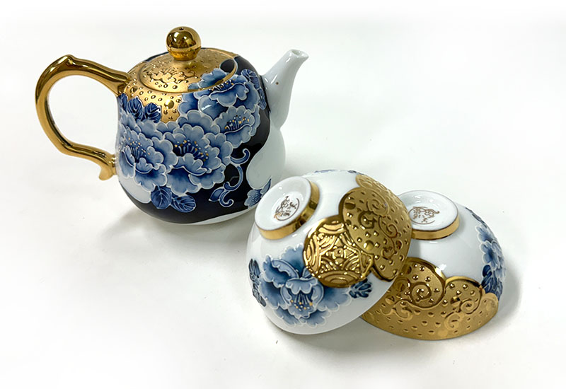 新青花富貴財源福祿壺組